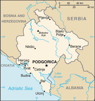 Map of Montenegro