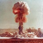 nuclear bomb explosion & mushroom