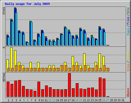 Daily usage for July 2025