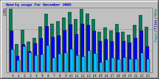 Hourly usage for December 2005