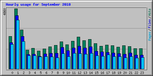 Hourly usage for September 2010